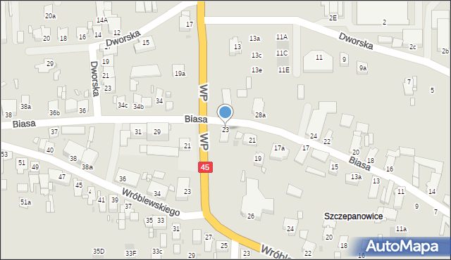 Opole, Biasa Wojciecha, 23, mapa Opola