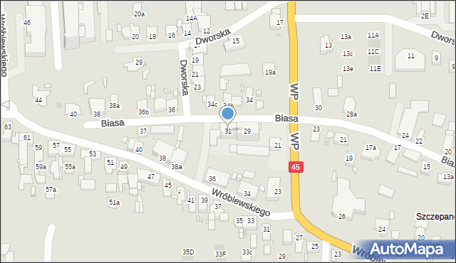 Opole, Biasa Wojciecha, 31, mapa Opola