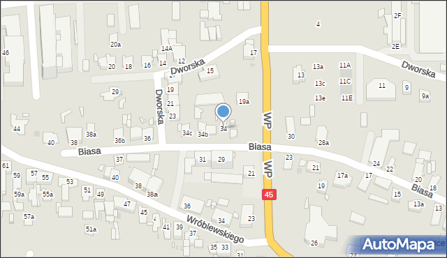 Opole, Biasa Wojciecha, 34, mapa Opola