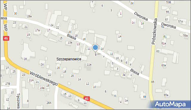 Opole, Biasa Wojciecha, 9, mapa Opola