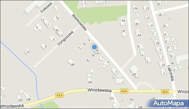 Opole, Bierkowicka, 5n, mapa Opola