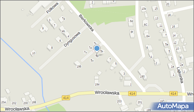 Opole, Bierkowicka, 5p, mapa Opola