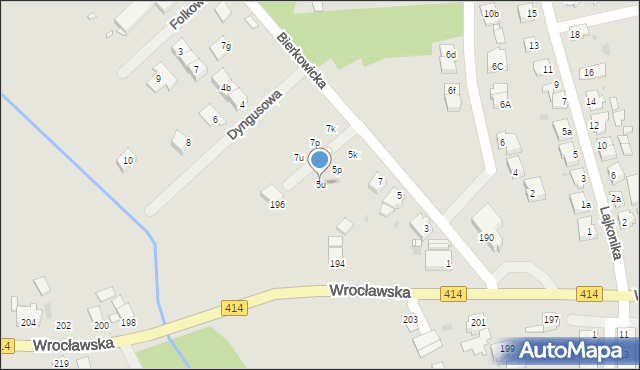Opole, Bierkowicka, 5u, mapa Opola