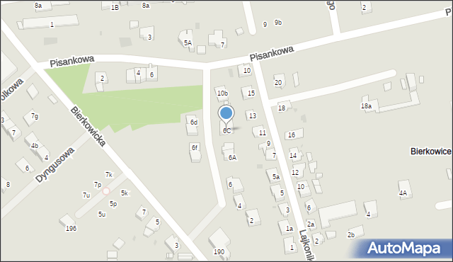 Opole, Bierkowicka, 6C, mapa Opola