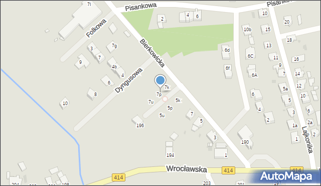 Opole, Bierkowicka, 7n, mapa Opola