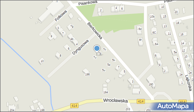 Opole, Bierkowicka, 7s, mapa Opola