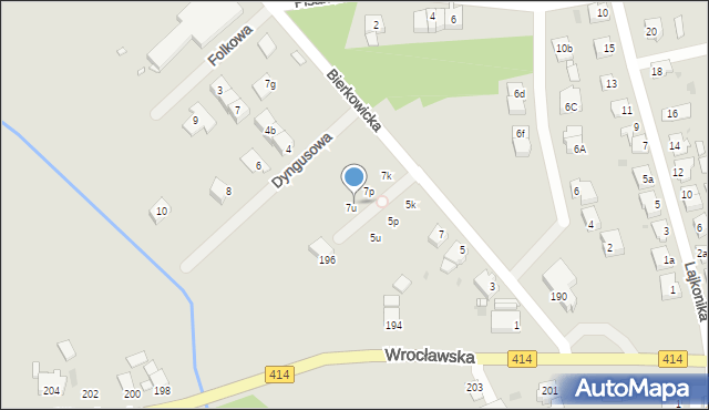 Opole, Bierkowicka, 7t, mapa Opola
