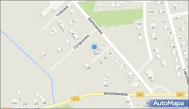 Opole, Bierkowicka, 7u, mapa Opola