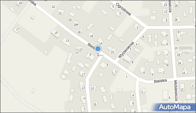 Orla, Bielska, 7, mapa Orla
