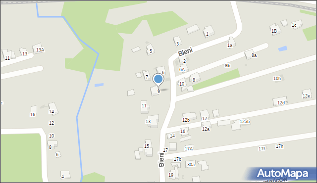 Orzesze, Bieni, 9, mapa Orzesze