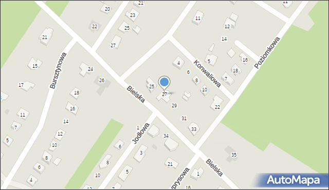 Ostrów Mazowiecka, Bielska, 27, mapa Ostrów Mazowiecka