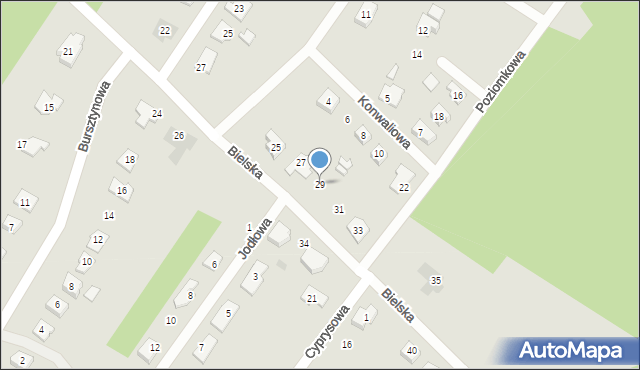 Ostrów Mazowiecka, Bielska, 29, mapa Ostrów Mazowiecka