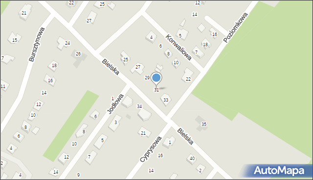 Ostrów Mazowiecka, Bielska, 31, mapa Ostrów Mazowiecka