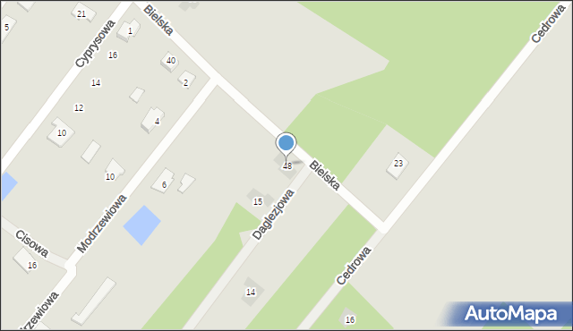 Ostrów Mazowiecka, Bielska, 48, mapa Ostrów Mazowiecka