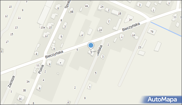 Pecna, Bieczyńska, 3, mapa Pecna