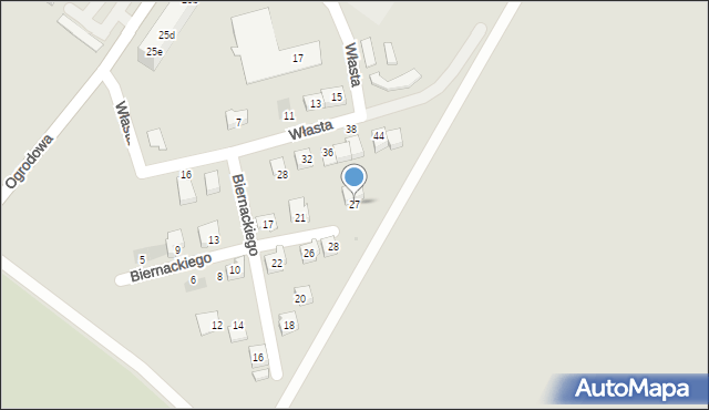 Pieszyce, Biernackiego Henryka, 27, mapa Pieszyce