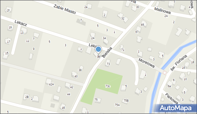 Pisarzowice, Bielska, 36, mapa Pisarzowice