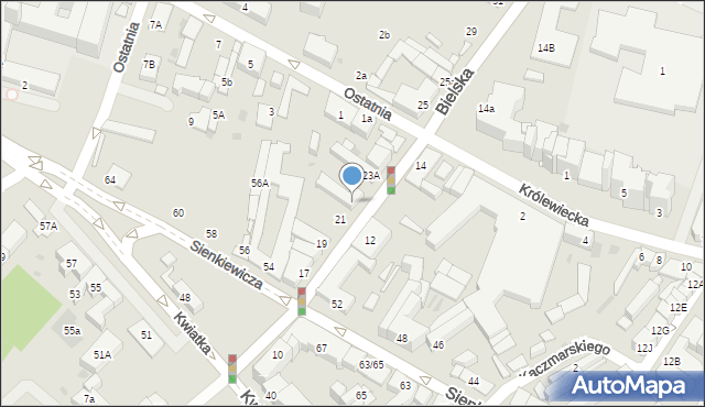 Płock, Bielska, 23, mapa Płock