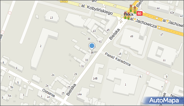 Płock, Bielska, 35, mapa Płock