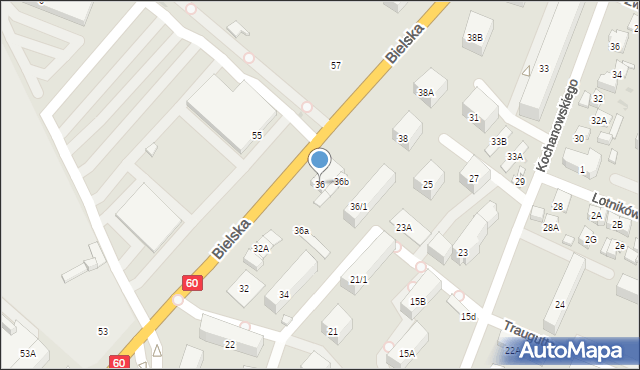 Płock, Bielska, 36, mapa Płock