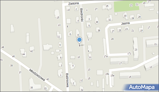 Płońsk, Biedronki, 8, mapa Płońsk