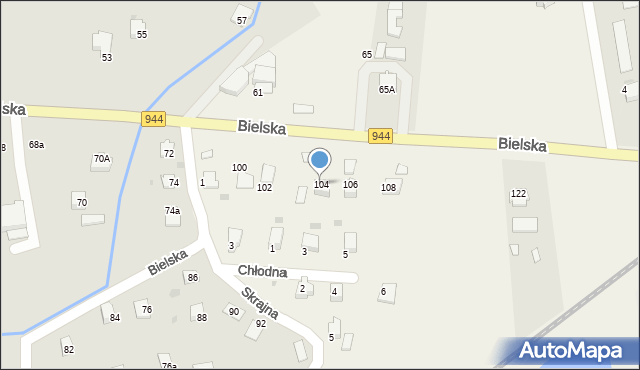 Pogórze, Bielska, 104, mapa Pogórze