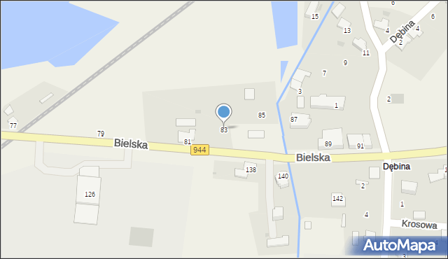 Pogórze, Bielska, 83, mapa Pogórze