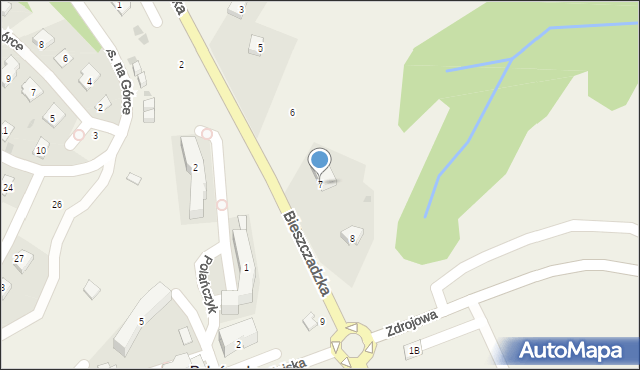 Polańczyk, Bieszczadzka, 7, mapa Polańczyk