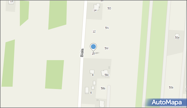 Powązki, Biała, 10, mapa Powązki