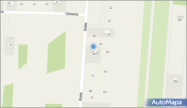 Powązki, Biała, 14, mapa Powązki