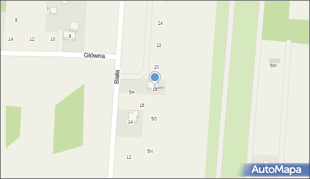 Powązki, Biała, 18, mapa Powązki