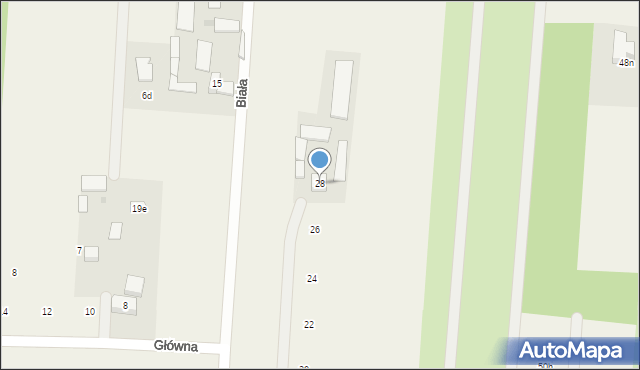 Powązki, Biała, 28, mapa Powązki