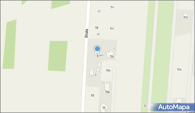 Powązki, Biała, 8, mapa Powązki