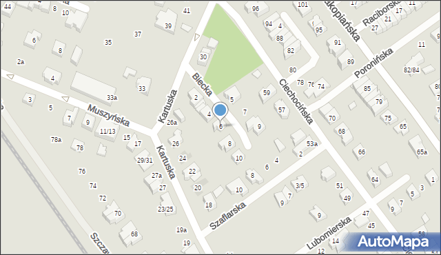 Poznań, Biecka, 6, mapa Poznania