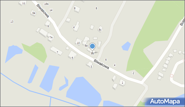 Poznań, Biwakowa, 8b, mapa Poznania