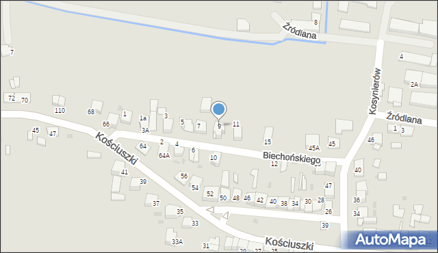 Proszowice, Biechońskiego Jerzego, 9, mapa Proszowice