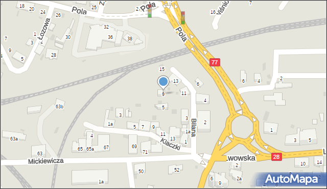 Przemyśl, Bilana Włodzimierza, 9, mapa Przemyśla