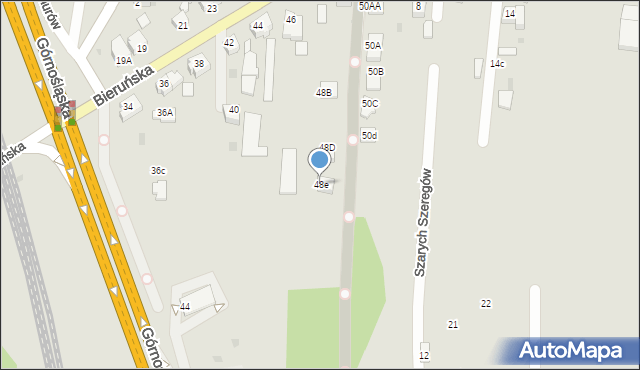 Pszczyna, Bieruńska, 48e, mapa Pszczyny