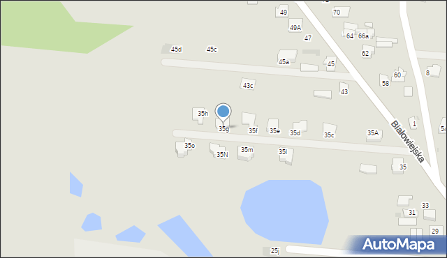 Pułtusk, Białowiejska, 35g, mapa Pułtusk