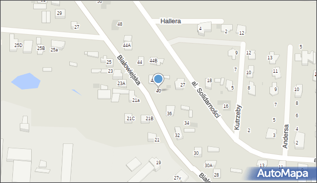 Pułtusk, Białowiejska, 40, mapa Pułtusk