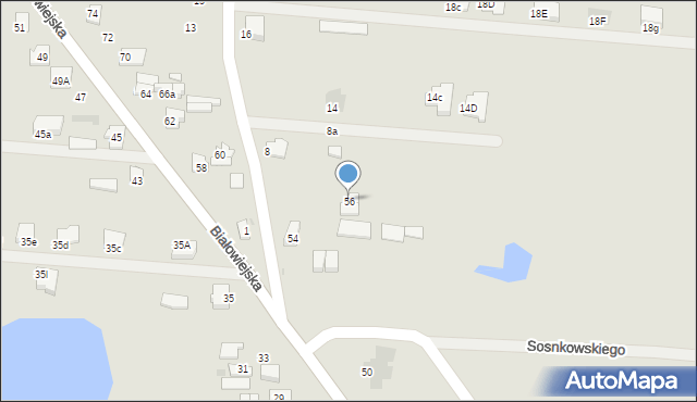 Pułtusk, Białowiejska, 56, mapa Pułtusk