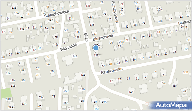 Radom, Biała, 139, mapa Radomia