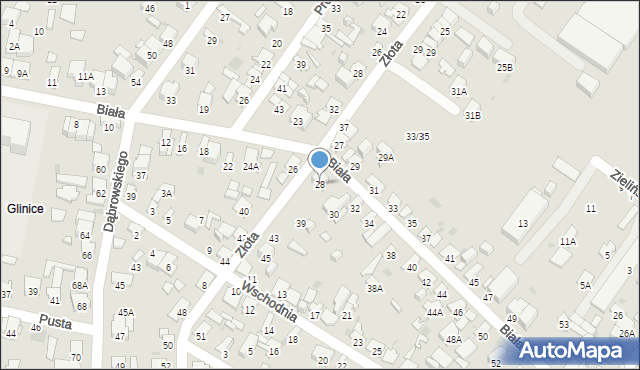 Radom, Biała, 28, mapa Radomia