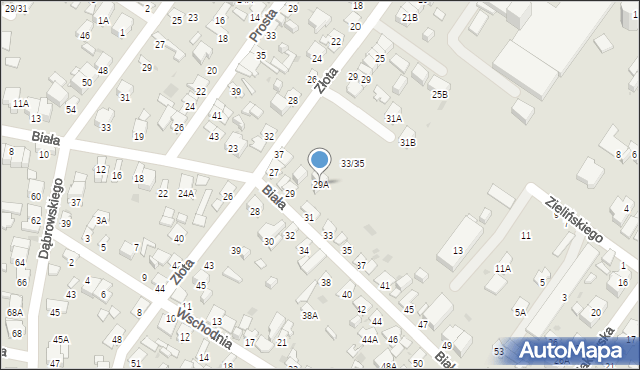Radom, Biała, 29A, mapa Radomia