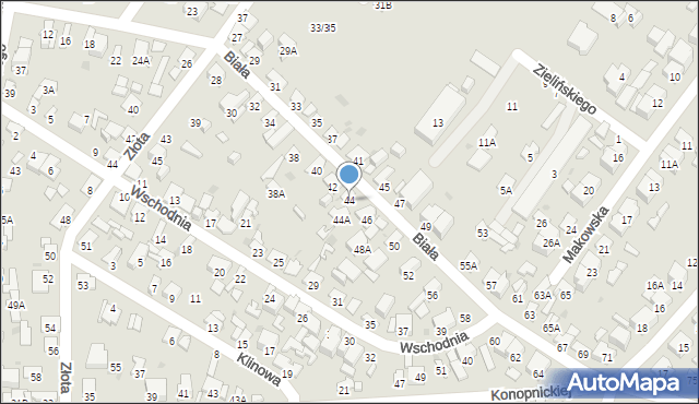 Radom, Biała, 44, mapa Radomia
