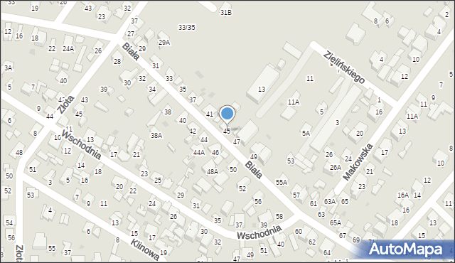 Radom, Biała, 45, mapa Radomia
