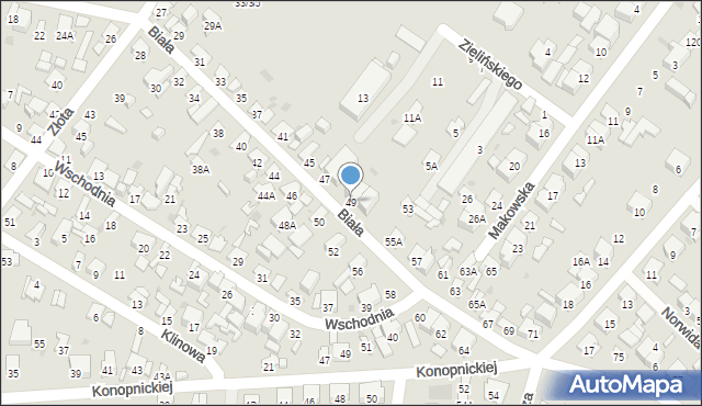 Radom, Biała, 49, mapa Radomia