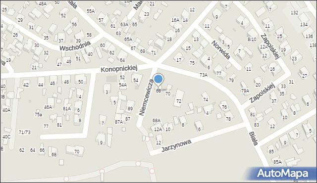 Radom, Biała, 68, mapa Radomia