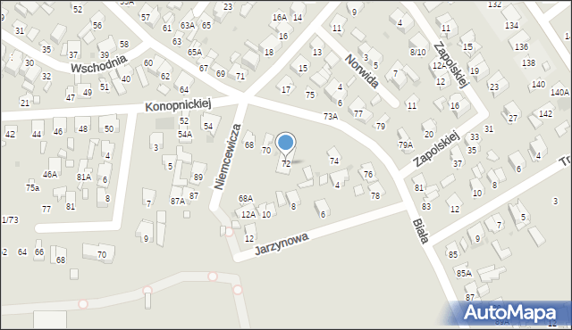 Radom, Biała, 72, mapa Radomia