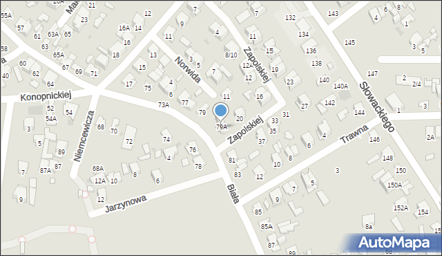 Radom, Biała, 79A, mapa Radomia